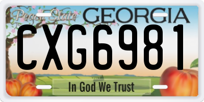 GA license plate CXG6981