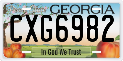 GA license plate CXG6982