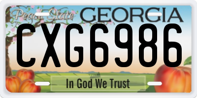 GA license plate CXG6986