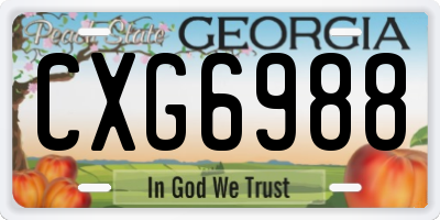 GA license plate CXG6988