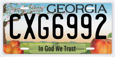 GA license plate CXG6992