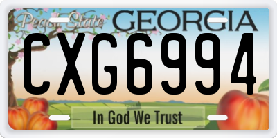 GA license plate CXG6994