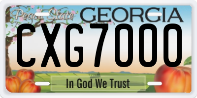 GA license plate CXG7000