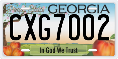 GA license plate CXG7002