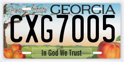 GA license plate CXG7005
