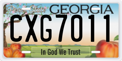 GA license plate CXG7011