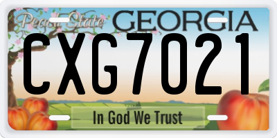 GA license plate CXG7021