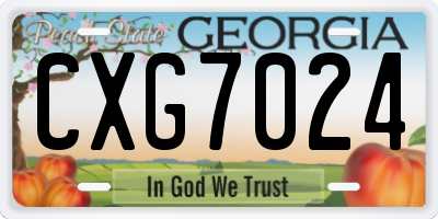 GA license plate CXG7024