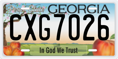 GA license plate CXG7026
