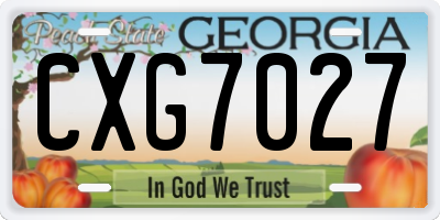 GA license plate CXG7027