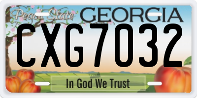 GA license plate CXG7032