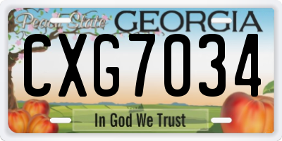 GA license plate CXG7034