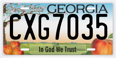 GA license plate CXG7035
