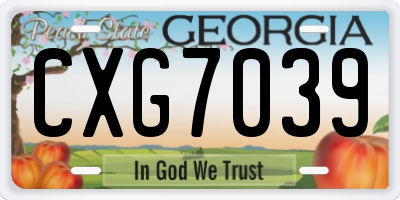 GA license plate CXG7039