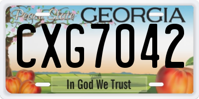GA license plate CXG7042