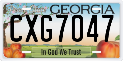 GA license plate CXG7047