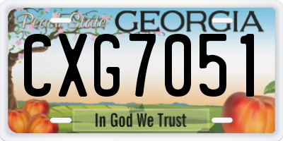 GA license plate CXG7051