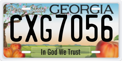 GA license plate CXG7056