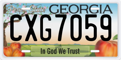GA license plate CXG7059
