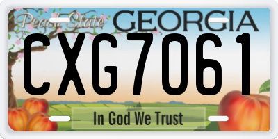 GA license plate CXG7061