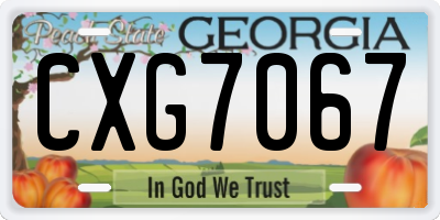 GA license plate CXG7067
