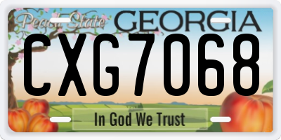 GA license plate CXG7068