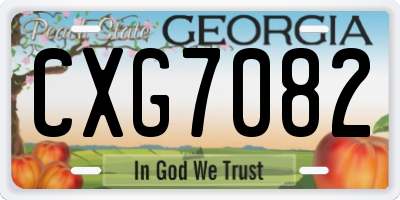 GA license plate CXG7082