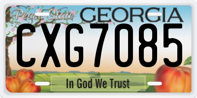 GA license plate CXG7085