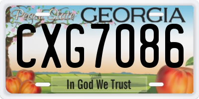 GA license plate CXG7086