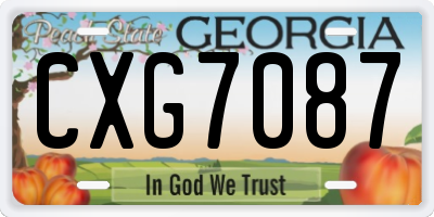GA license plate CXG7087