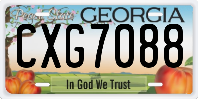 GA license plate CXG7088
