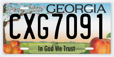 GA license plate CXG7091
