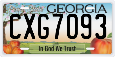 GA license plate CXG7093
