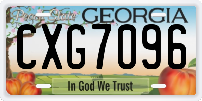 GA license plate CXG7096