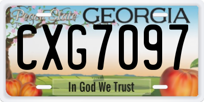 GA license plate CXG7097