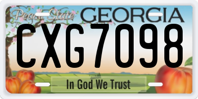 GA license plate CXG7098