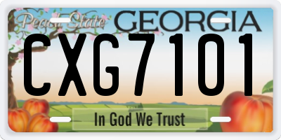 GA license plate CXG7101