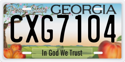 GA license plate CXG7104