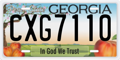 GA license plate CXG7110