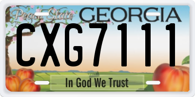 GA license plate CXG7111