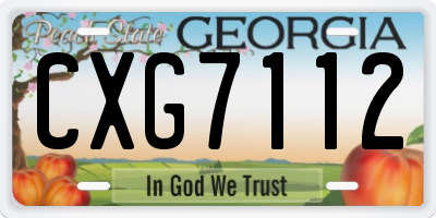 GA license plate CXG7112