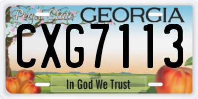 GA license plate CXG7113