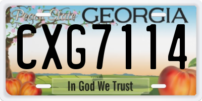 GA license plate CXG7114
