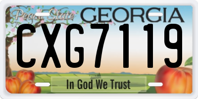 GA license plate CXG7119