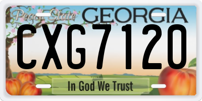 GA license plate CXG7120