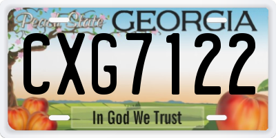 GA license plate CXG7122