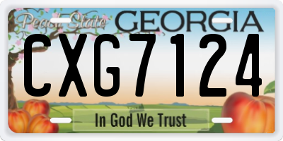 GA license plate CXG7124