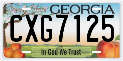 GA license plate CXG7125