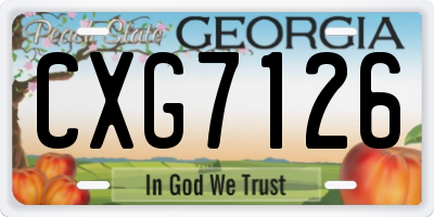 GA license plate CXG7126