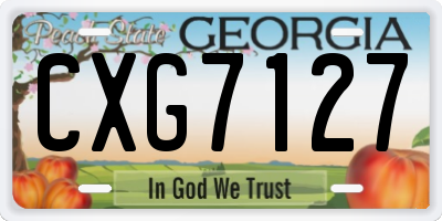 GA license plate CXG7127